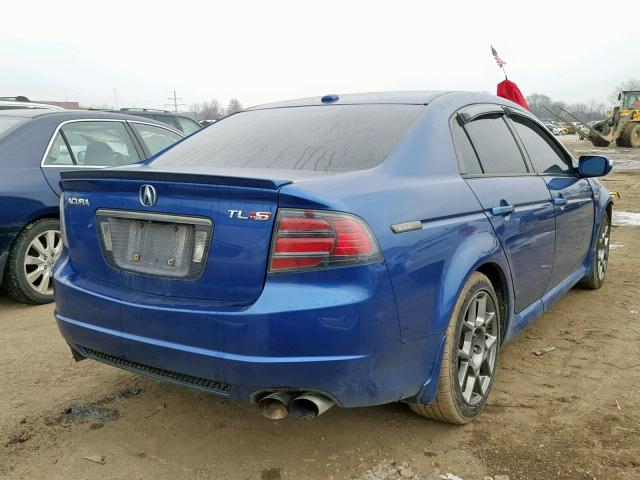 19UUA76547A010692 - 2007 ACURA TL TYPE S BLUE photo 4