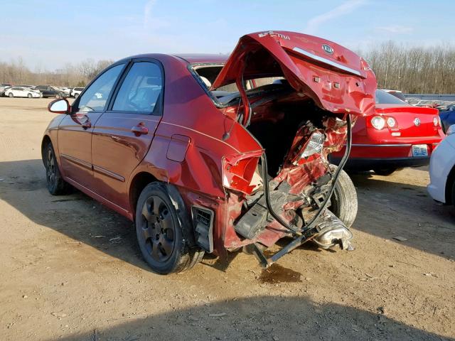 KNAFE121585558719 - 2008 KIA SPECTRA EX RED photo 3