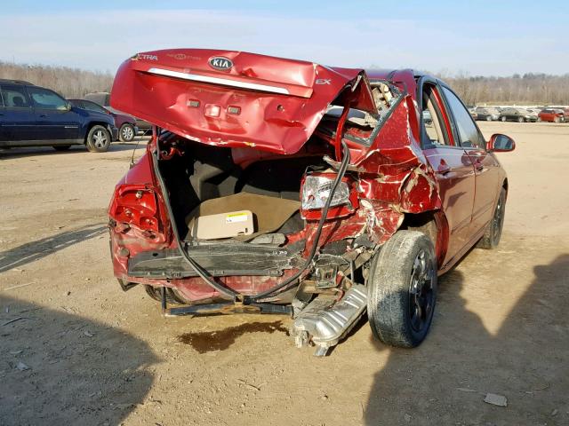 KNAFE121585558719 - 2008 KIA SPECTRA EX RED photo 4