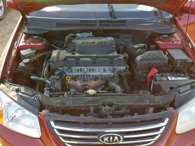 KNAFE121585558719 - 2008 KIA SPECTRA EX RED photo 7