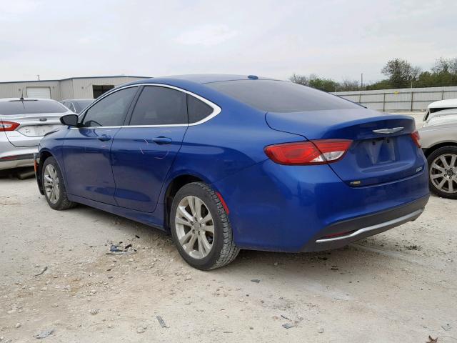 1C3CCCAB6FN586905 - 2015 CHRYSLER 200 LIMITE BLUE photo 3