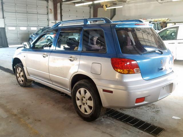 JA4LZ31F04U060134 - 2004 MITSUBISHI OUTLANDER BLUE photo 3