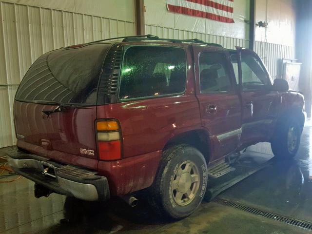 1GKEK13Z34R112412 - 2004 GMC YUKON BURGUNDY photo 4