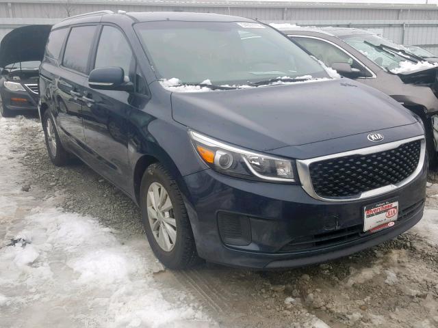 KNDMB5C12F6041619 - 2015 KIA SEDONA LX BLUE photo 1