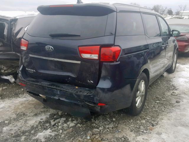 KNDMB5C12F6041619 - 2015 KIA SEDONA LX BLUE photo 4