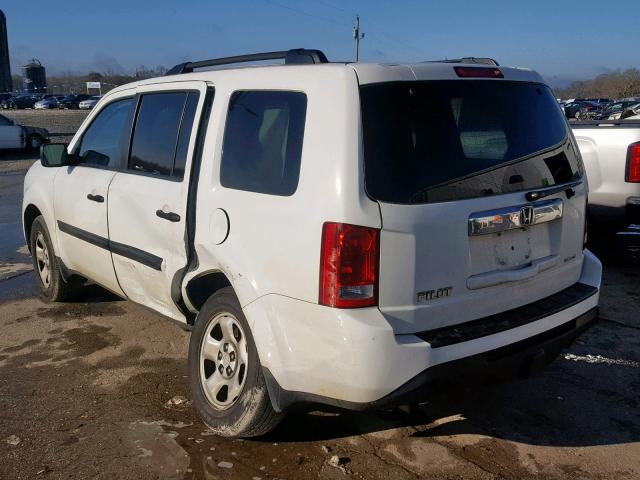 5FNYF3H21DB036232 - 2013 HONDA PILOT LX WHITE photo 3