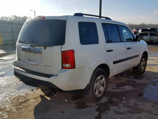 5FNYF3H21DB036232 - 2013 HONDA PILOT LX WHITE photo 4