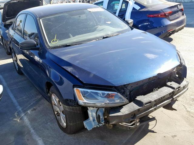 3VW2K7AJ1CM395646 - 2012 VOLKSWAGEN JETTA BASE Կապույտ լուսանկար 1