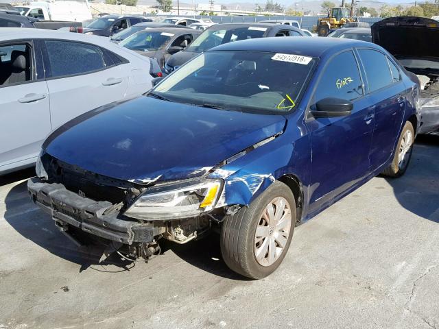 3VW2K7AJ1CM395646 - 2012 VOLKSWAGEN JETTA BASE Կապույտ լուսանկար 2