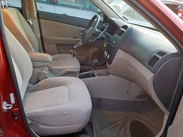 KNAFE121485506773 - 2008 KIA SPECTRA EX RED photo 5