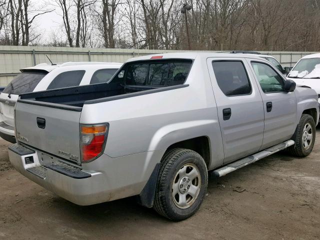 2HJYK16247H535006 - 2007 HONDA RIDGELINE SILVER photo 4