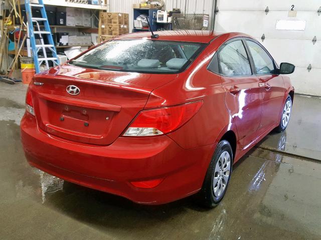 KMHCT4AEXHU389039 - 2017 HYUNDAI ACCENT SE RED photo 4