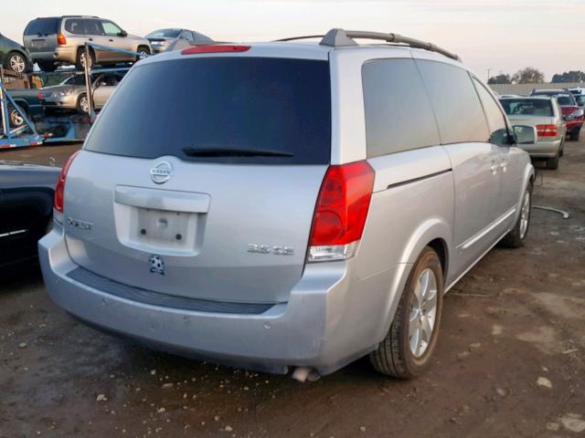 5N1BV28UX4N300467 - 2004 NISSAN QUEST S SILVER photo 4