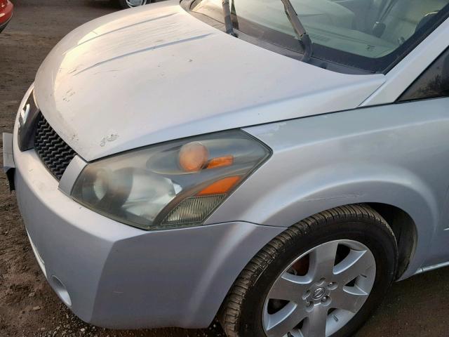 5N1BV28UX4N300467 - 2004 NISSAN QUEST S SILVER photo 9