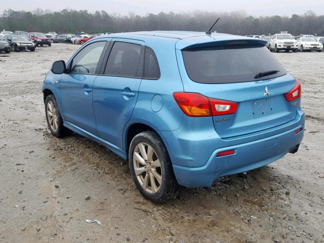 JA4AP4AUXCZ006794 - 2012 MITSUBISHI OUTLANDER BLUE photo 3