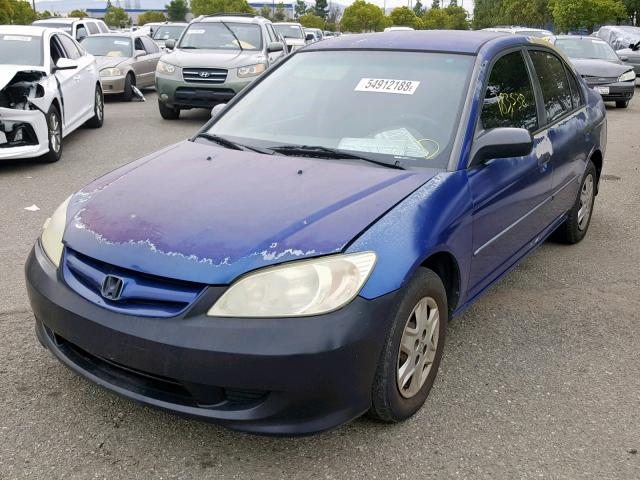 2HGES16325H594196 - 2005 HONDA CIVIC DX V BLUE photo 2