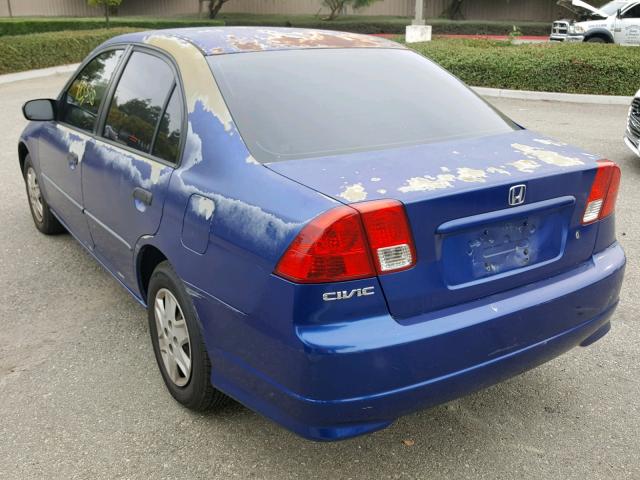 2HGES16325H594196 - 2005 HONDA CIVIC DX V BLUE photo 3