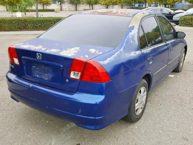 2HGES16325H594196 - 2005 HONDA CIVIC DX V BLUE photo 4