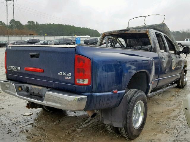 3D7MU48C74G140274 - 2004 DODGE RAM 3500 S BLUE photo 4