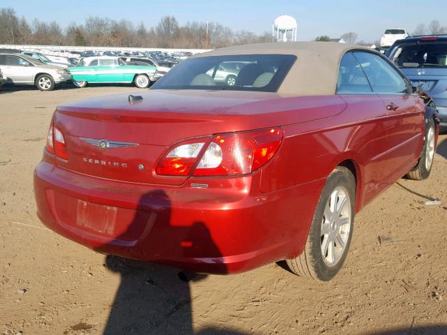 1C3LC55RX8N689766 - 2008 CHRYSLER SEBRING TO MAROON photo 4