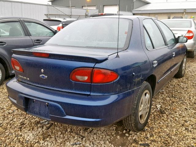 1G1JF524127278795 - 2002 CHEVROLET CAVALIER L BLUE photo 4