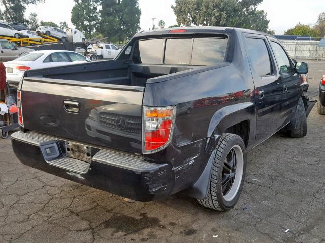 2HJYK16506H575737 - 2006 HONDA RIDGELINE BLACK photo 4