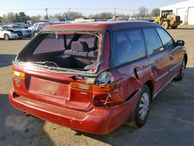 4S3BK4358W7319261 - 1998 SUBARU LEGACY L RED photo 4