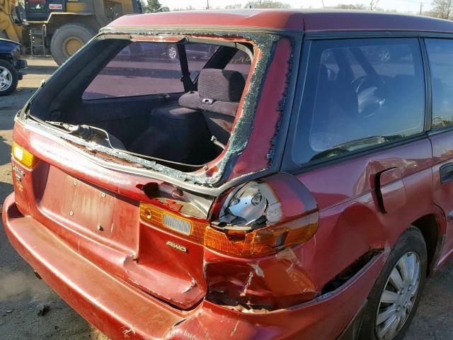 4S3BK4358W7319261 - 1998 SUBARU LEGACY L RED photo 9