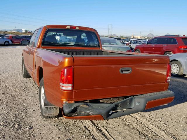 1B7GL22XXYS638820 - 2000 DODGE DAKOTA ORANGE photo 3