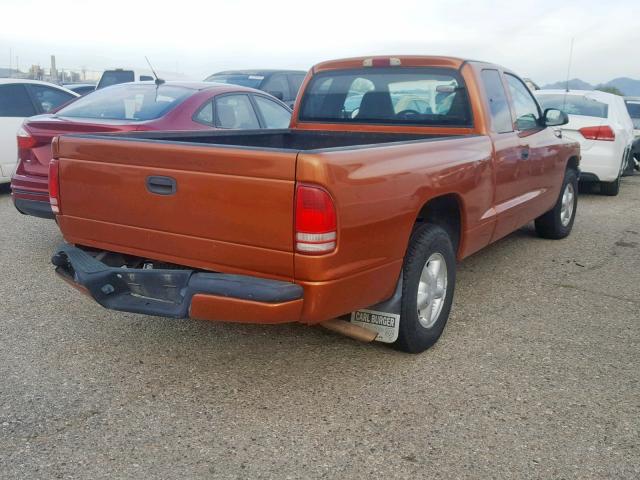 1B7GL22XXYS638820 - 2000 DODGE DAKOTA ORANGE photo 4