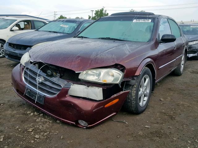 JN1CA31A31T305367 - 2001 NISSAN MAXIMA GXE BURGUNDY photo 2