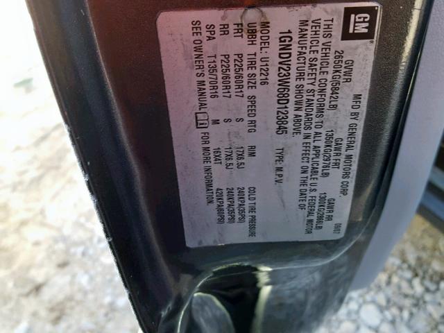 1GNDV23W68D123845 - 2008 CHEVROLET UPLANDER L ნაცრისფერი ფოტო 10