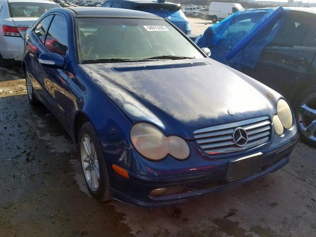 WDBRN47J82A211795 - 2002 MERCEDES-BENZ C 230K SPO BLUE photo 1