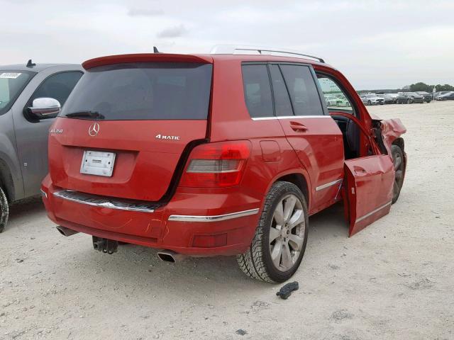 WDCGG8HB2AF288871 - 2010 MERCEDES-BENZ GLK 350 4M RED photo 4