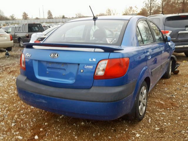 KNADE223X96462210 - 2009 KIA RIO BASE BLUE photo 4