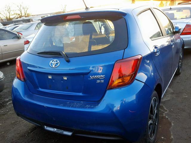 VNKKTUD34GA066459 - 2016 TOYOTA YARIS L BLUE photo 4