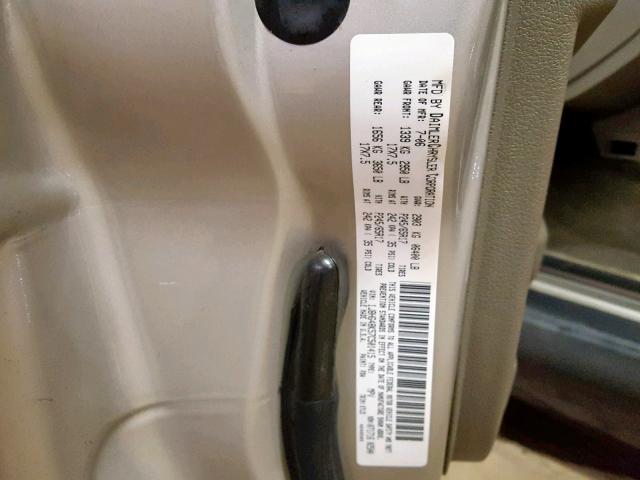 1J8HG48K57C501415 - 2007 JEEP COMMANDER SILVER photo 10