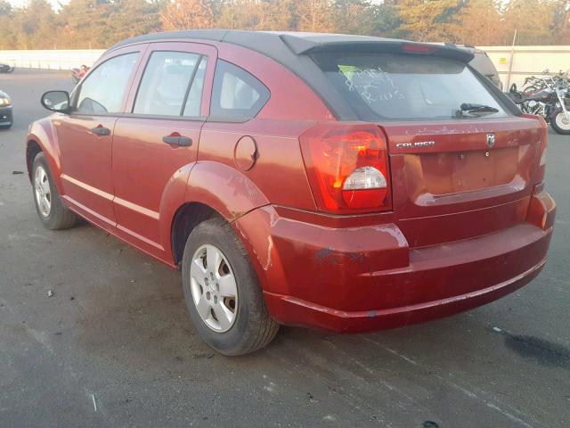 1B3HB28B77D124737 - 2007 DODGE CALIBER RED photo 3