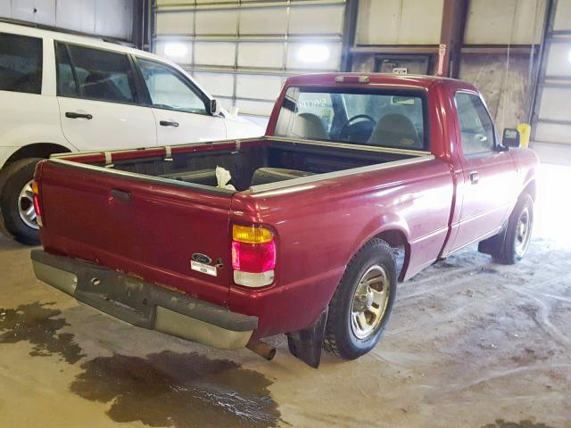 1FTYR10V3XUB09453 - 1999 FORD RANGER RED photo 4