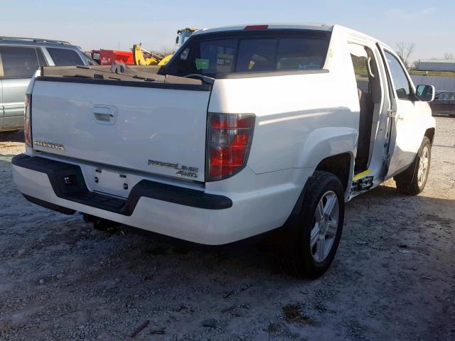 5FPYK1F57EB004780 - 2014 HONDA RIDGELINE WHITE photo 4