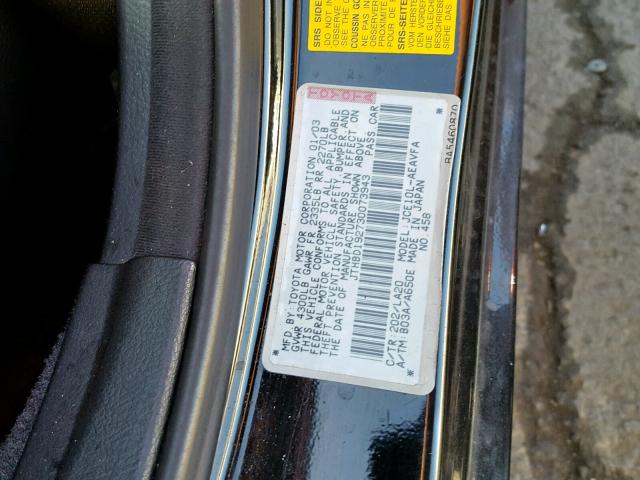 JTHBD192730073943 - 2003 LEXUS IS 300 BLACK photo 10