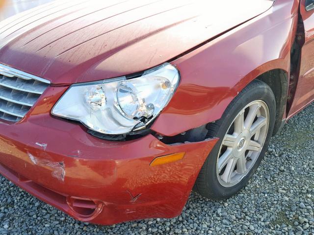 1C3LC56R47N563867 - 2007 CHRYSLER SEBRING TO RED photo 9