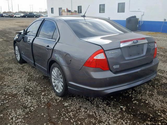 3FADP0L36AR328159 - 2010 FORD FUSION HYB GRAY photo 3