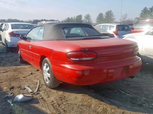 3C3EL45X4VT601095 - 1997 CHRYSLER SEBRING JX RED photo 3