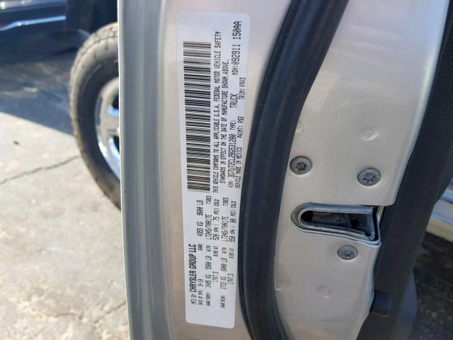 3D7UT2CL2BG531280 - 2011 DODGE RAM 2500 SILVER photo 10