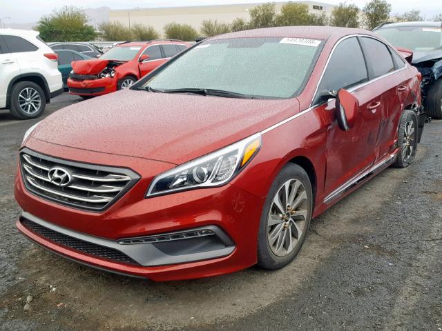 5NPE34AF6FH040814 - 2015 HYUNDAI SONATA SPO RED photo 2