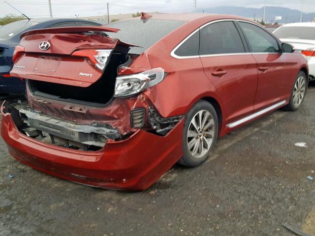 5NPE34AF6FH040814 - 2015 HYUNDAI SONATA SPO RED photo 4