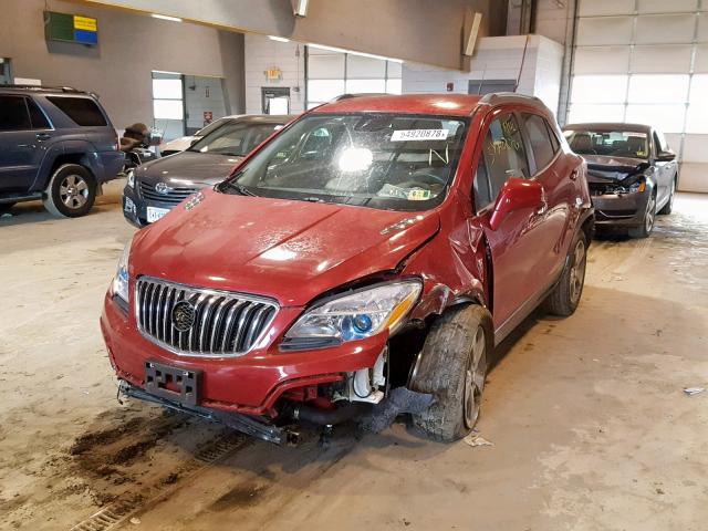 KL4CJASB7DB082179 - 2013 BUICK ENCORE RED photo 2