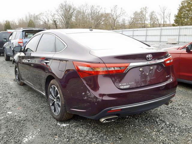 4T1BK1EB1GU228722 - 2016 TOYOTA AVALON XLE MAROON photo 3