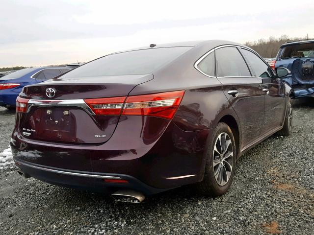 4T1BK1EB1GU228722 - 2016 TOYOTA AVALON XLE MAROON photo 4